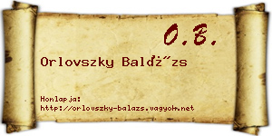 Orlovszky Balázs névjegykártya